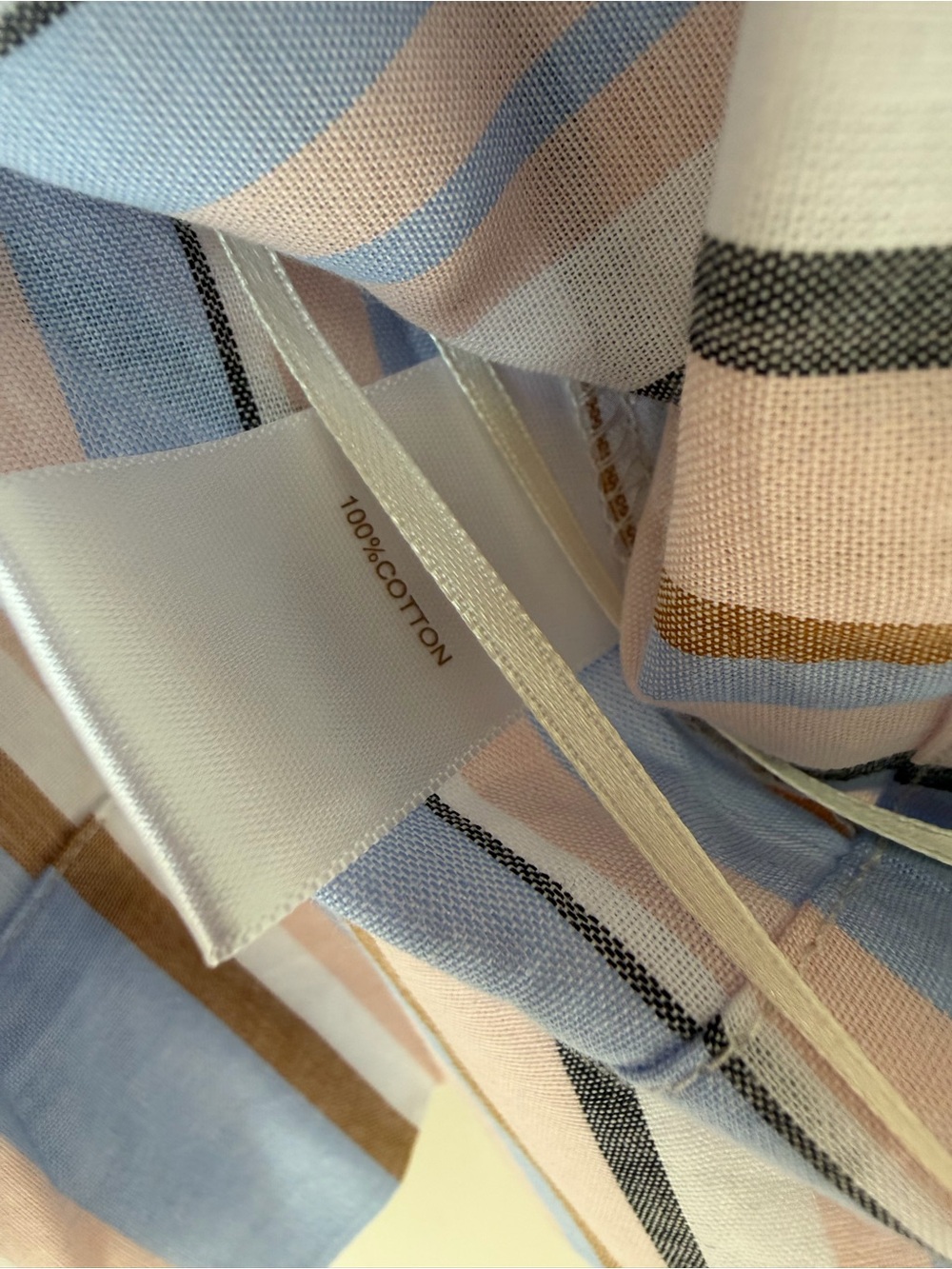 Caroline Constas Pink Blue and Tan Striped cotton Tank Top and shorts set - Picture 6 of 7